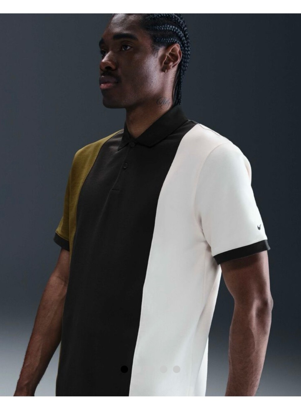 Nike Victory + Golf Polo Shirt Colorblock Black Olive Men’s Medium Classic Sport